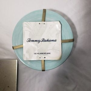 Tommy Bahama aqua melamine plates small set of 6